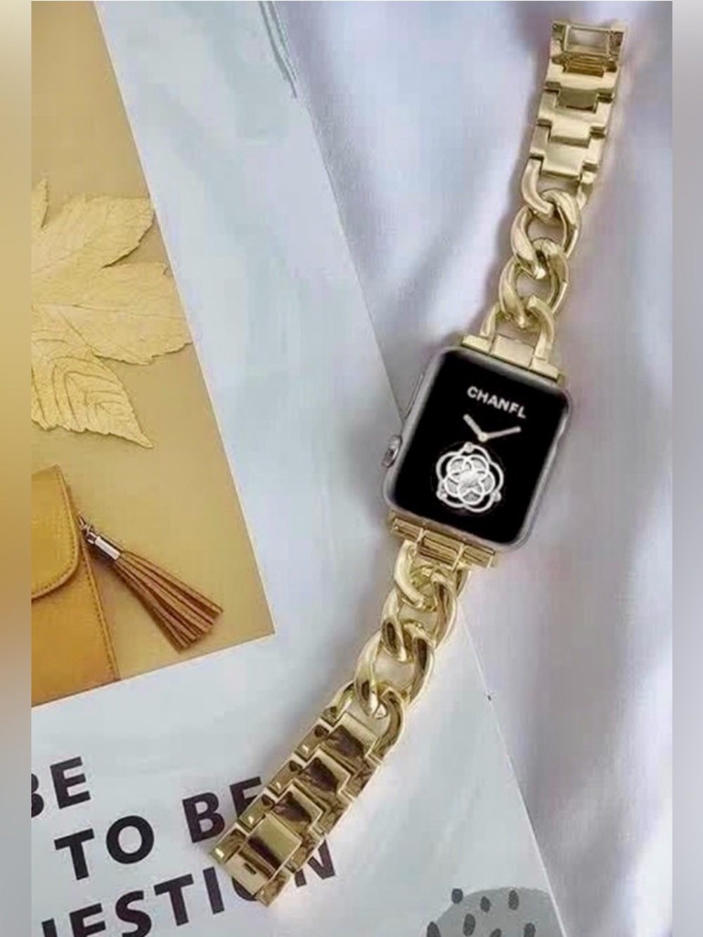 Adjustable Gold Chunky Chain Link Apple Watch  Band 42mm